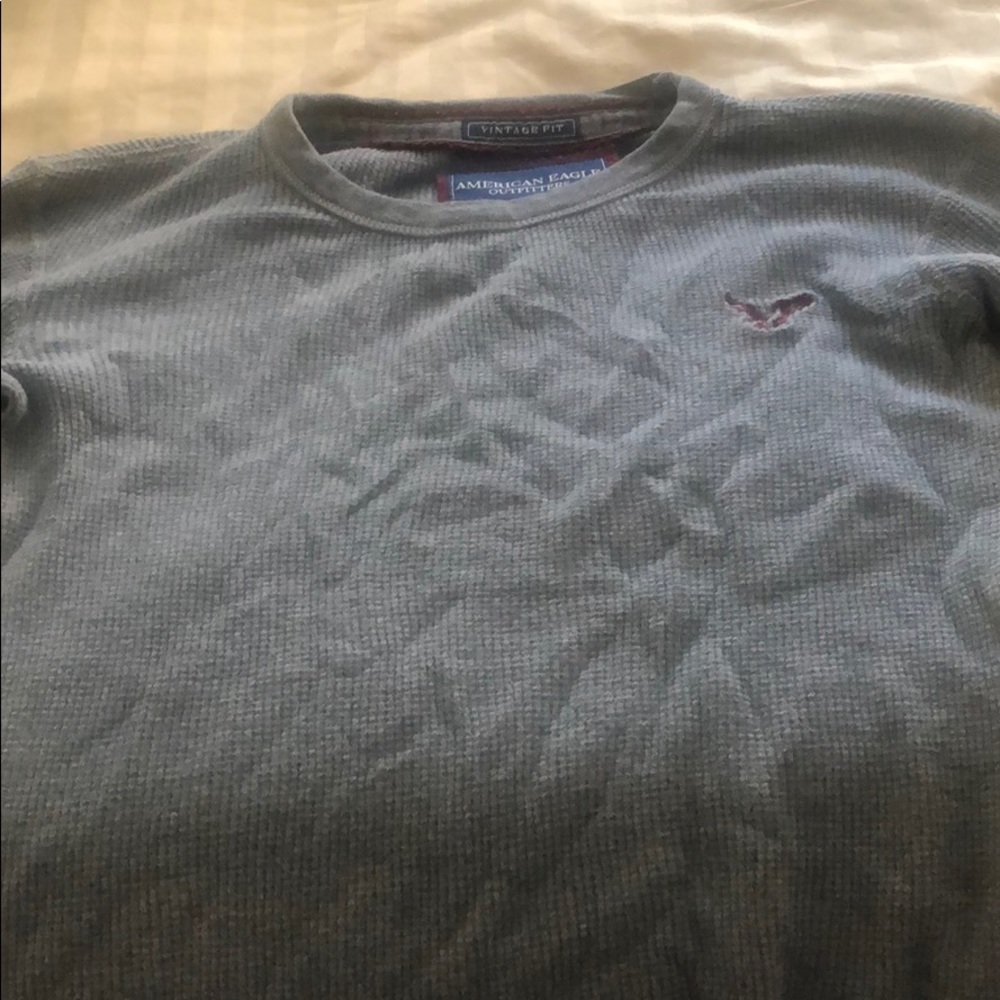 Gray and Red American Eagle Sweatshirt